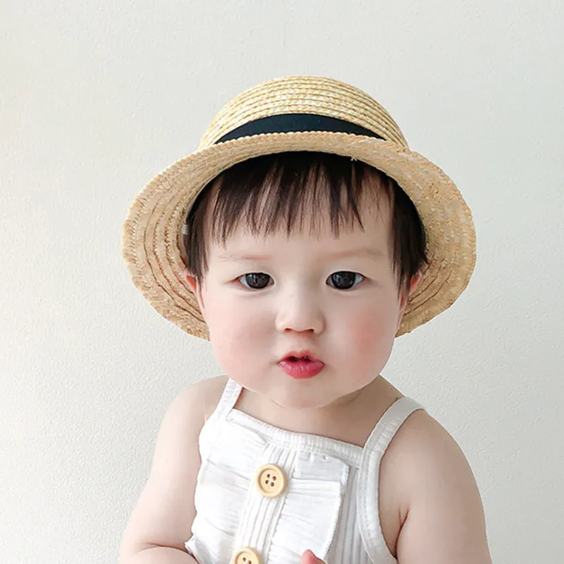 Adorable Straw Hat with Black Ribbon