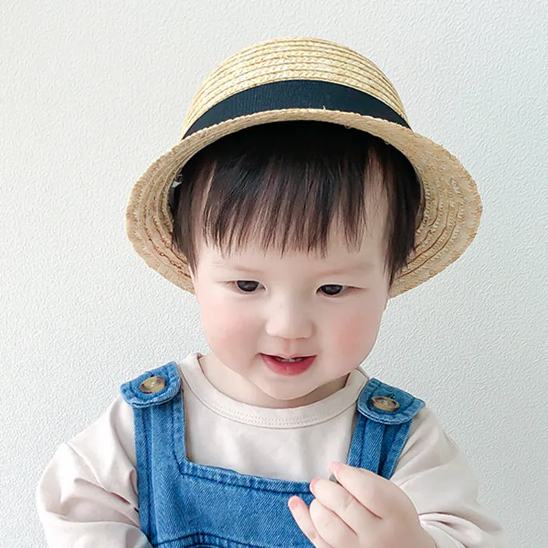 Adorable Straw Hat with Black Ribbon