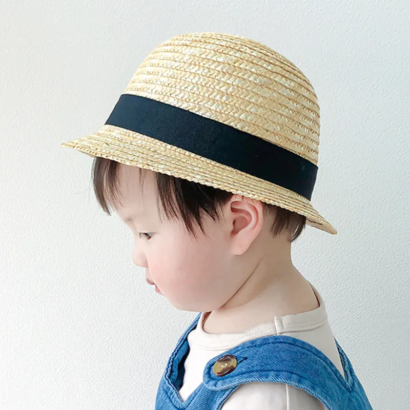 Adorable Straw Hat with Black Ribbon