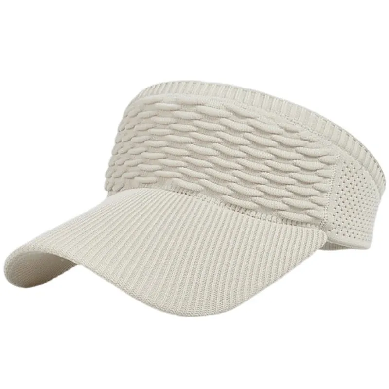 Aidase Knitted Visor Cap Breathable Adjustable Bent Brim  Anti-UV Sun Hats  For Women Men Outdoor Sports Summer Beach Travel Skullcap
