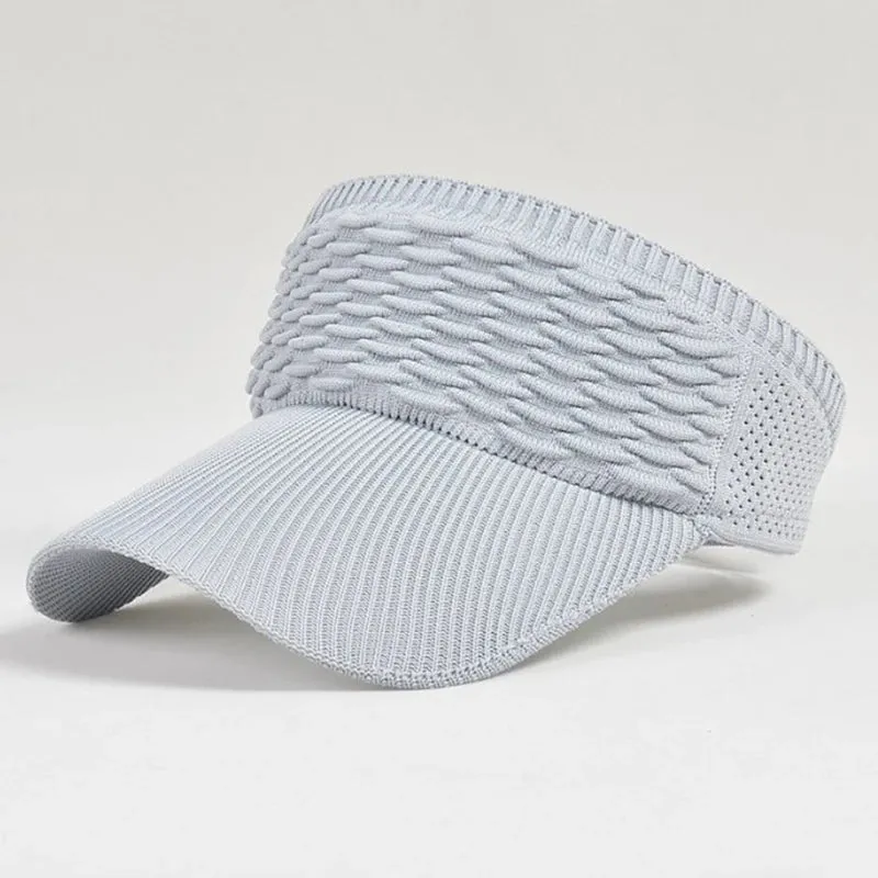 Aidase Knitted Visor Cap Breathable Adjustable Bent Brim  Anti-UV Sun Hats  For Women Men Outdoor Sports Summer Beach Travel Skullcap