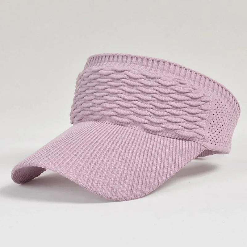 Aidase Knitted Visor Cap Breathable Adjustable Bent Brim  Anti-UV Sun Hats  For Women Men Outdoor Sports Summer Beach Travel Skullcap