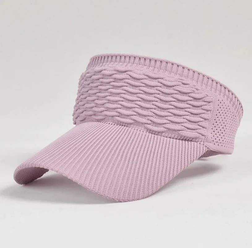 Aidase Knitted Visor Cap Breathable Adjustable Bent Brim  Anti-UV Sun Hats  For Women Men Outdoor Sports Summer Beach Travel Skullcap