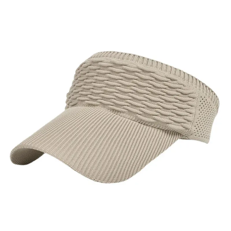 Aidase Knitted Visor Cap Breathable Adjustable Bent Brim  Anti-UV Sun Hats  For Women Men Outdoor Sports Summer Beach Travel Skullcap