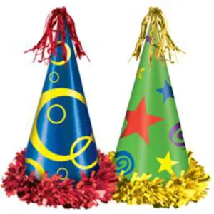 Assorted Fringed Foil Party Hat
