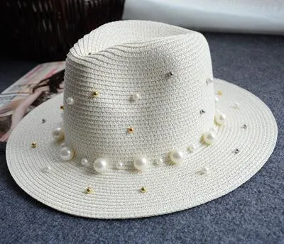 Beaded Wide Brimmed Hat