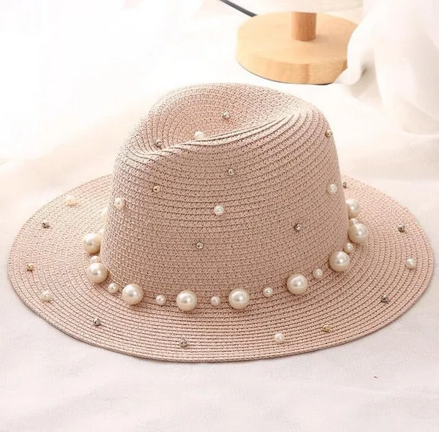 Beaded Wide Brimmed Hat