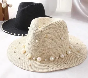 Beaded Wide Brimmed Hat