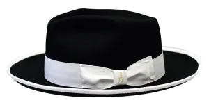 Black and White Bruno Capelo Men's Hats Night Hawk Collection Wool Felt Fedora