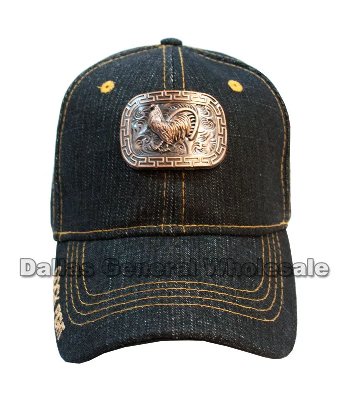 Brass Rooster Design Casual Caps Wholesale