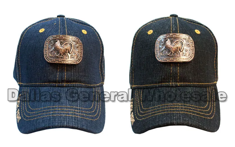 Brass Rooster Design Casual Caps Wholesale