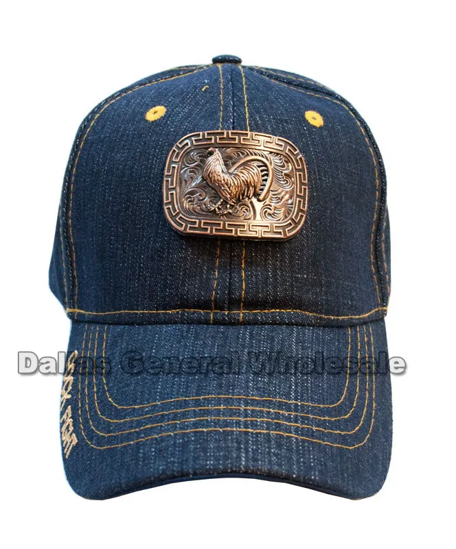 Brass Rooster Design Casual Caps Wholesale