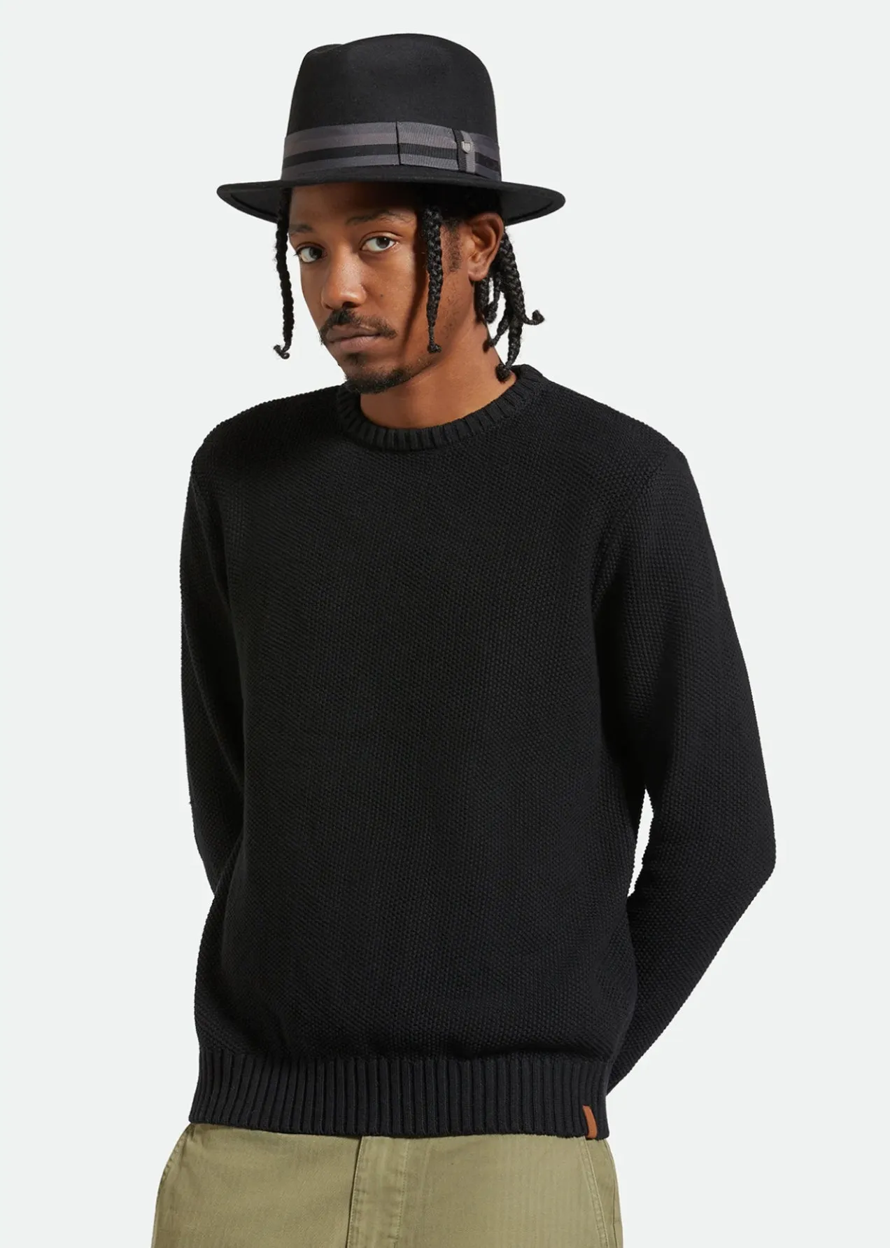 Brixton Roma Fedora Black/Grey Charcoal