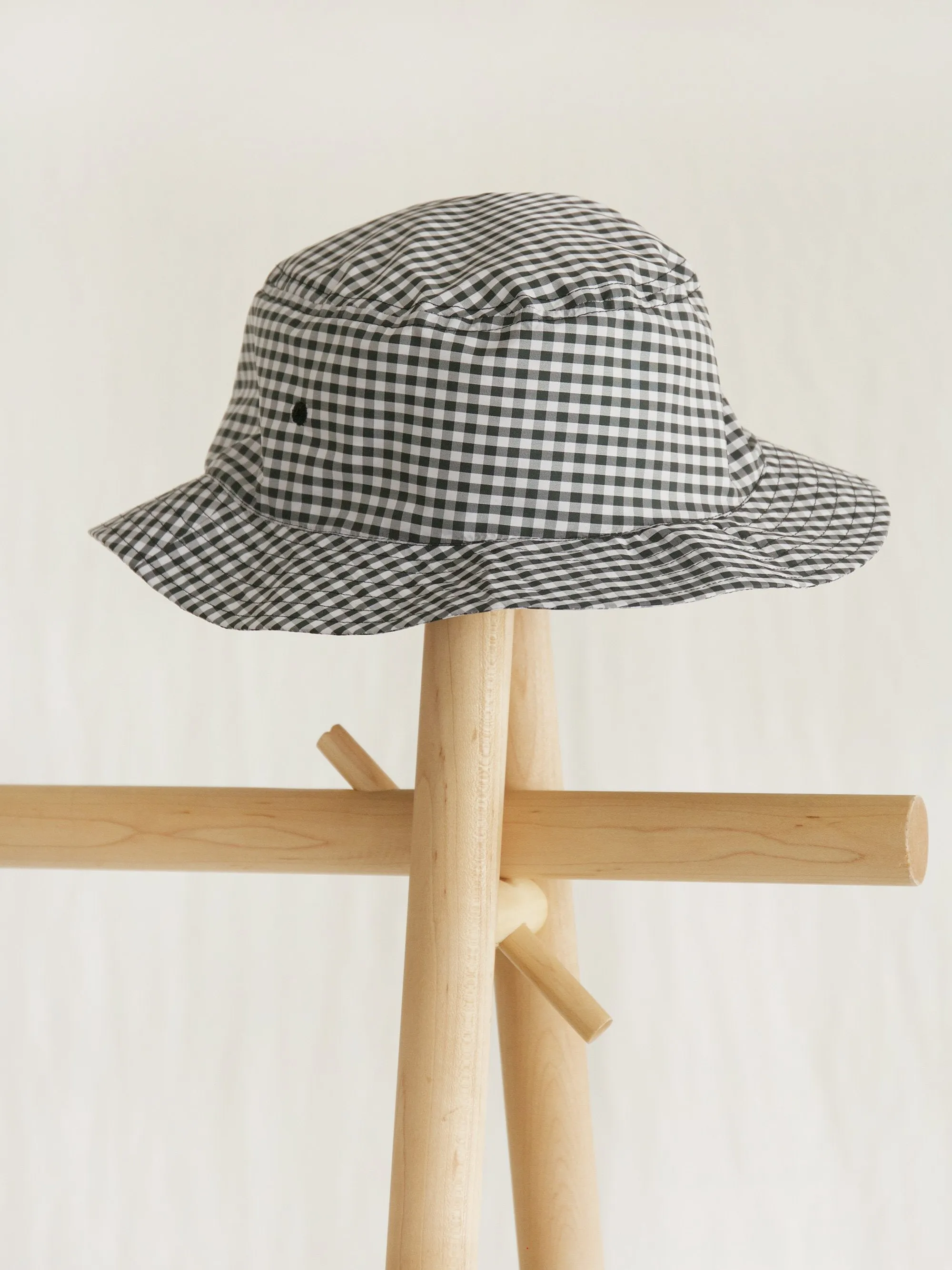 Bucket Hat One - Charcoal Gingham