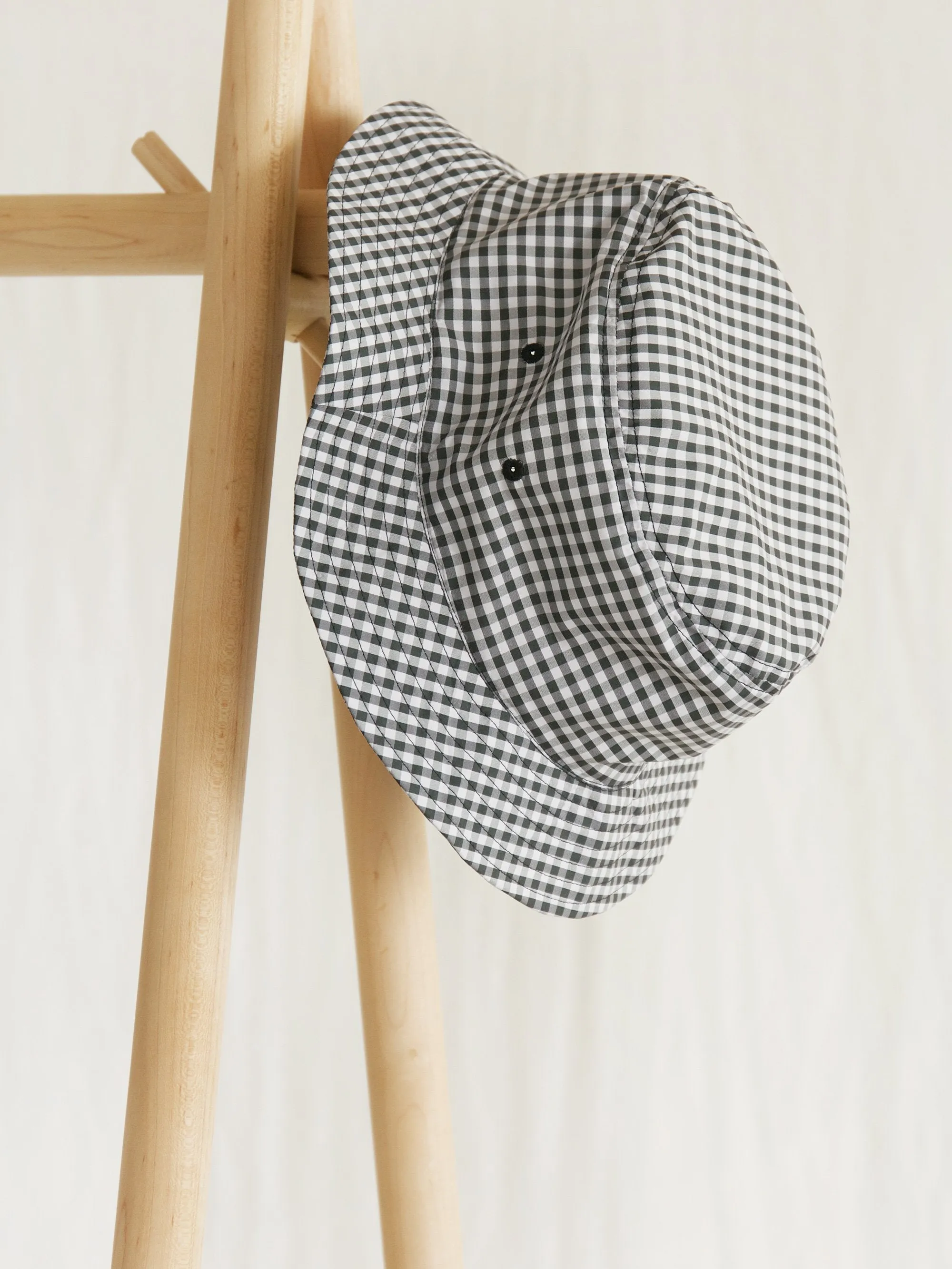 Bucket Hat One - Charcoal Gingham