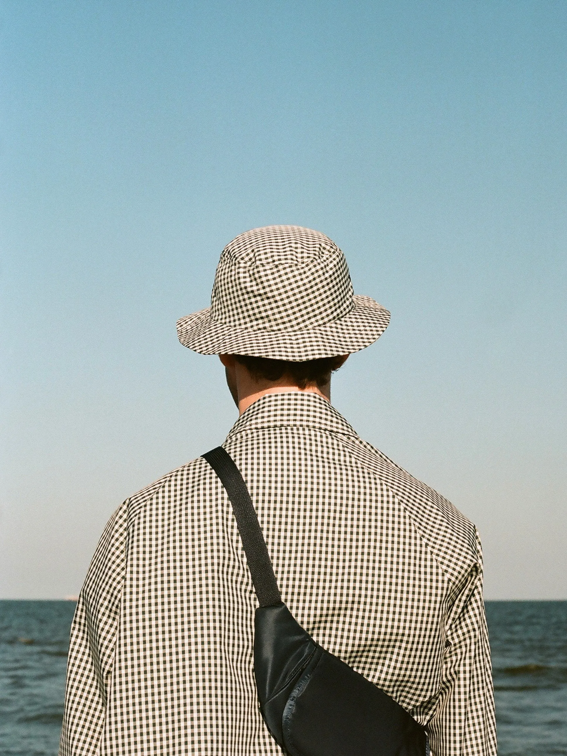Bucket Hat One - Charcoal Gingham