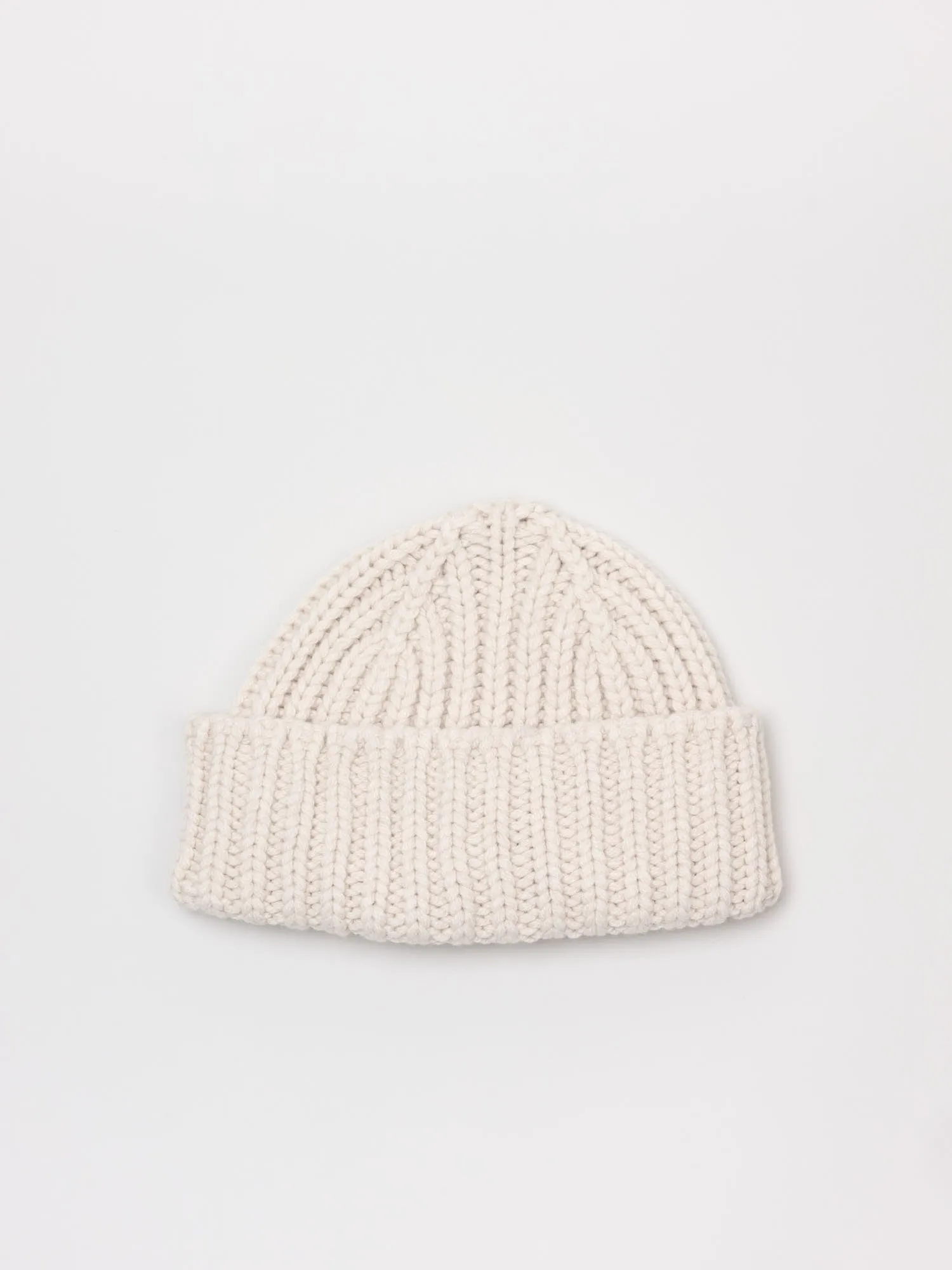 Chunky Rib Beanie Merino Cashmere, Cream
