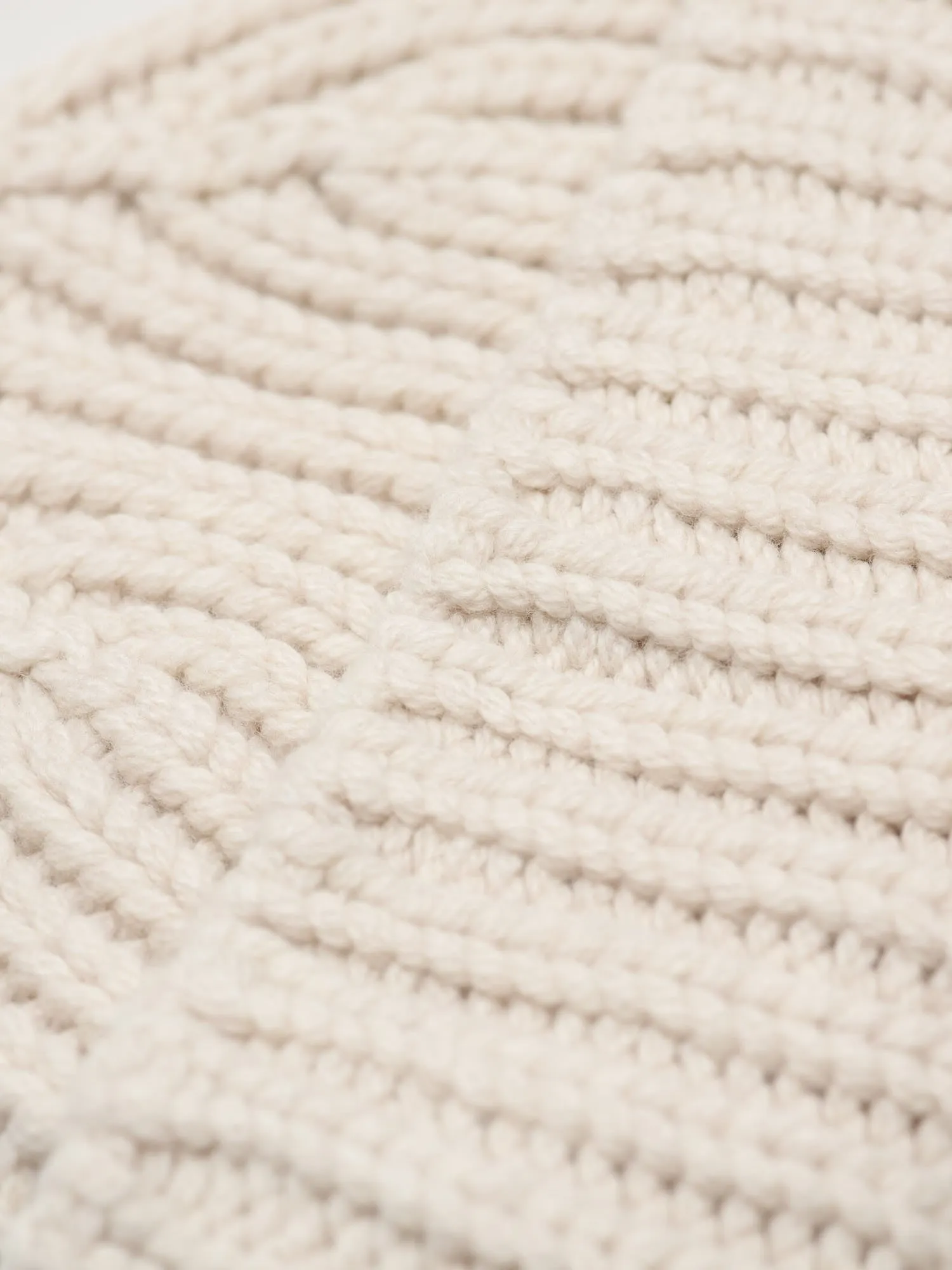 Chunky Rib Beanie Merino Cashmere, Cream