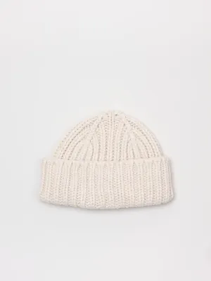 Chunky Rib Beanie Merino Cashmere, Cream