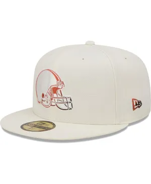 Cleveland Browns Men's Cream Hat Chrome Color Dim 59FIFTY New Era