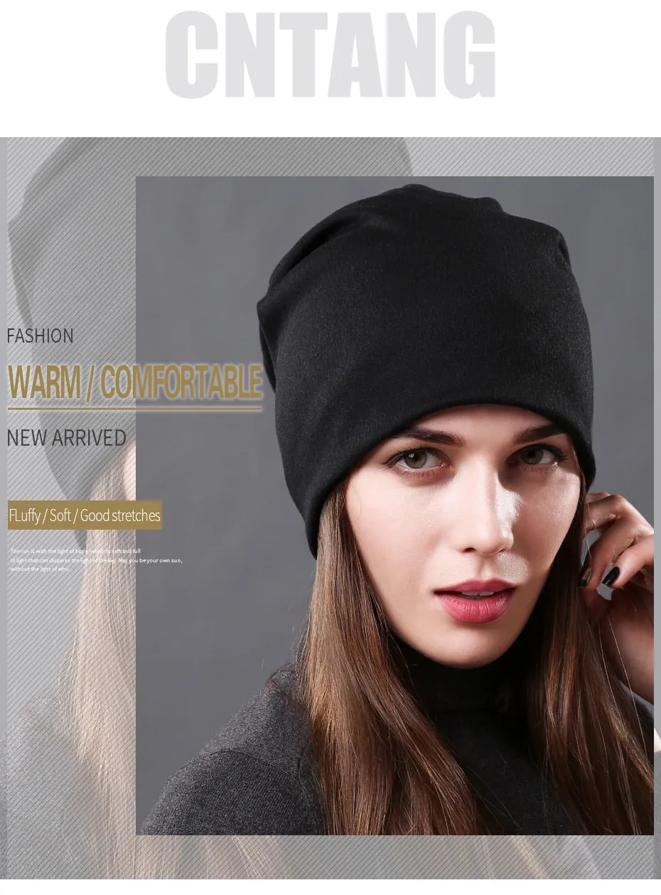 CNTANG Soft Knitted Beanie - Women's