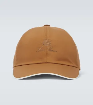 Embroidered Loro Piana cap, brown