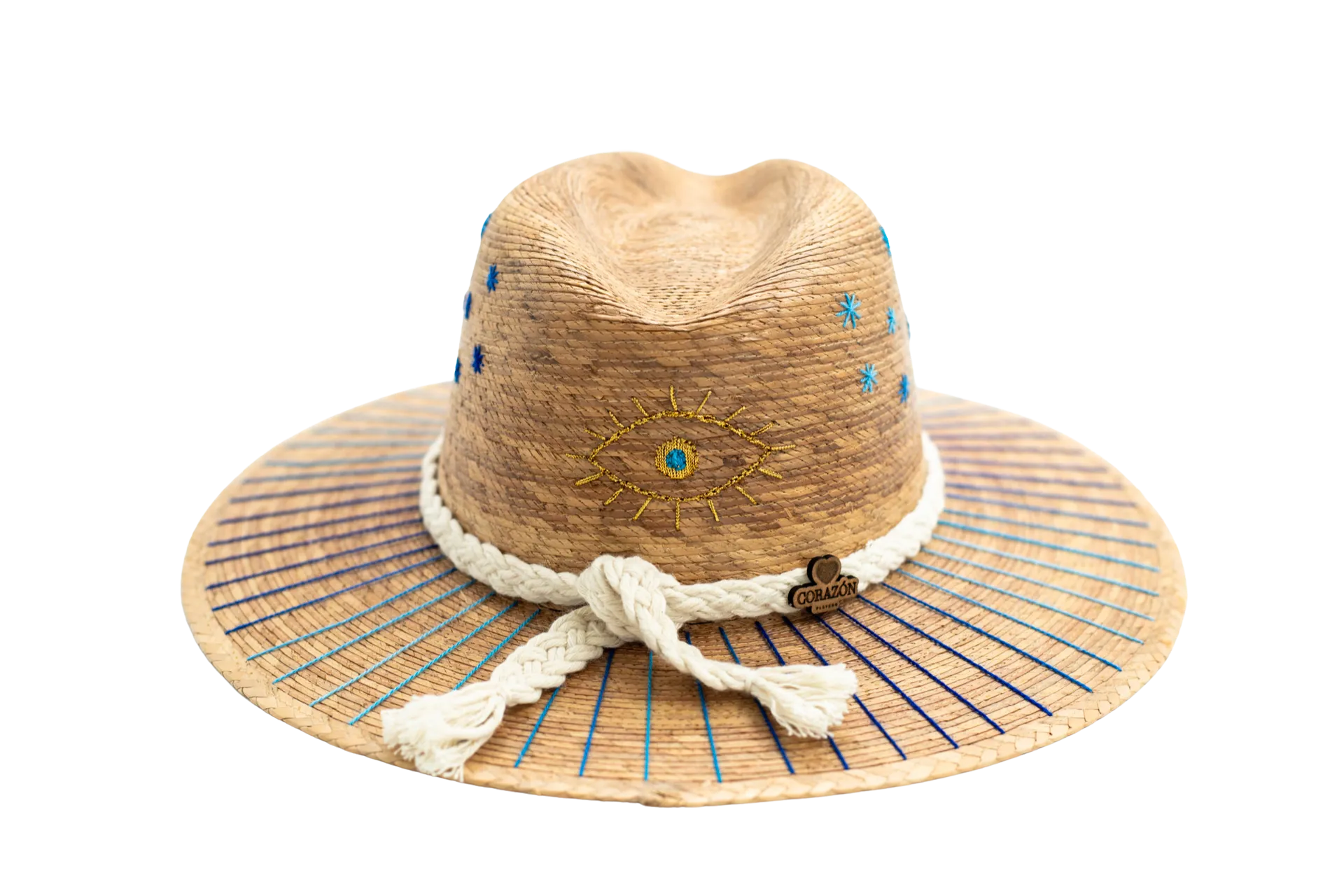 Exclusive Evil Eye Tan Hat by Corazon Playero