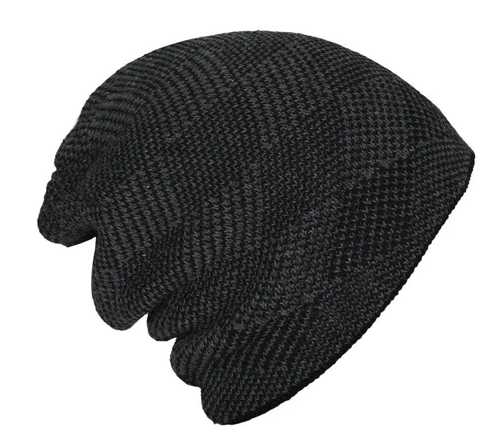 Fabseasons Plain Black Acrylic Woolen Winter Beanie - skull cap