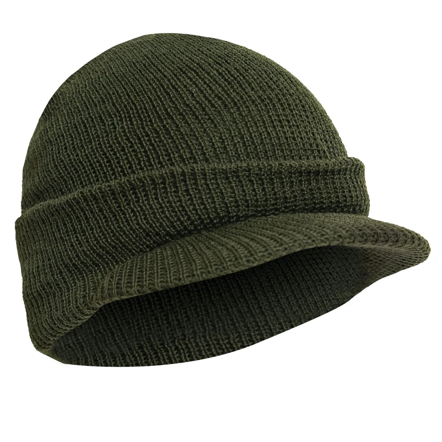 Genuine G.I. Watch Cap with Brim Olive Drab