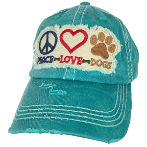 KBV-1405 Peace Love Dogs Turquoise