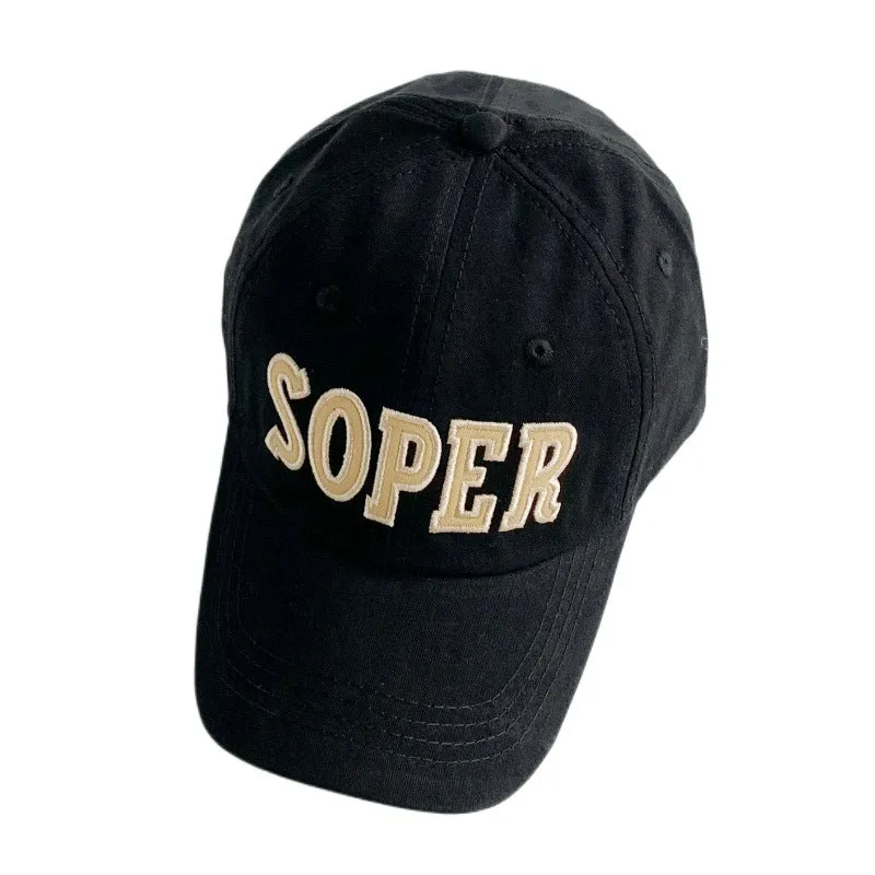 Letter embroidery children's baseball cap summer new style travel casual versatile color-blocked duck cap outdoor sun protection hat