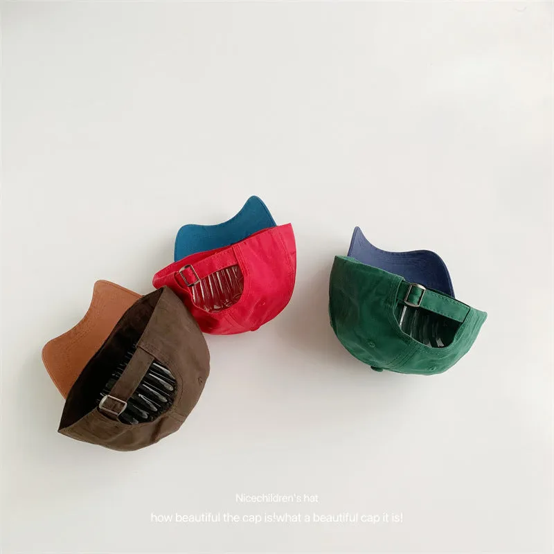 Letter embroidery children's baseball cap summer new style travel casual versatile color-blocked duck cap outdoor sun protection hat