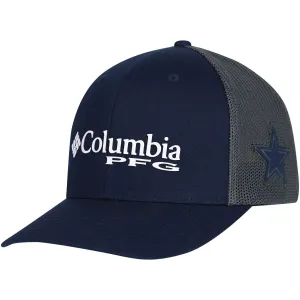 Men's Columbia Navy Dallas Cowboys PFG Mesh Snapback Cap