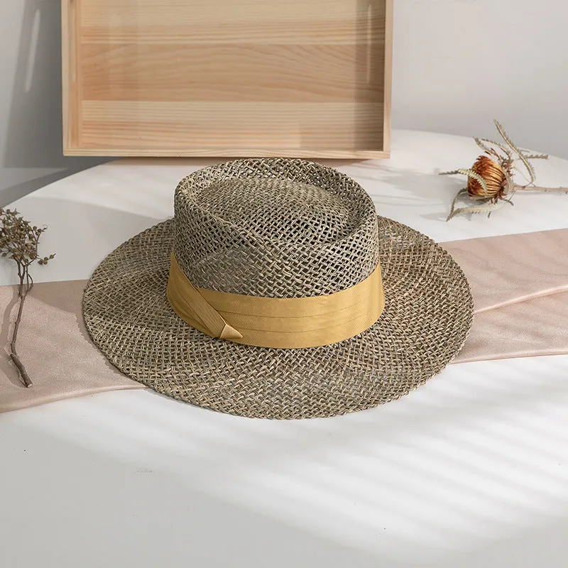 Mens Kentucky Derby Hats Summer Breathable Travel Straw Hat Breathable