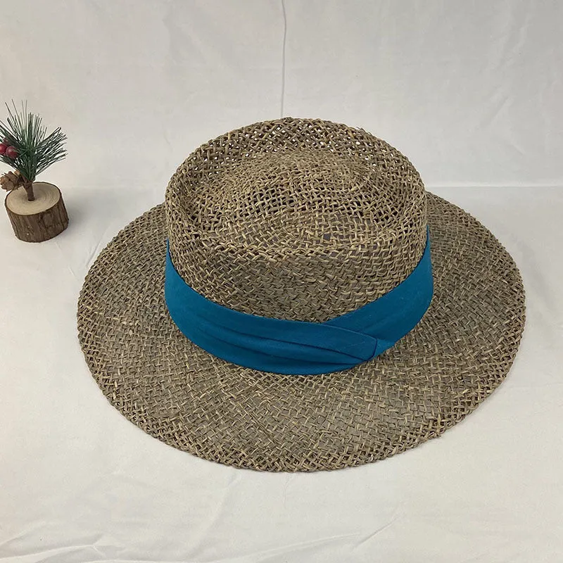 Mens Kentucky Derby Hats Summer Breathable Travel Straw Hat Breathable