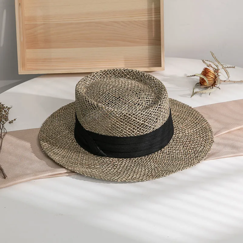 Mens Kentucky Derby Hats Summer Breathable Travel Straw Hat Breathable