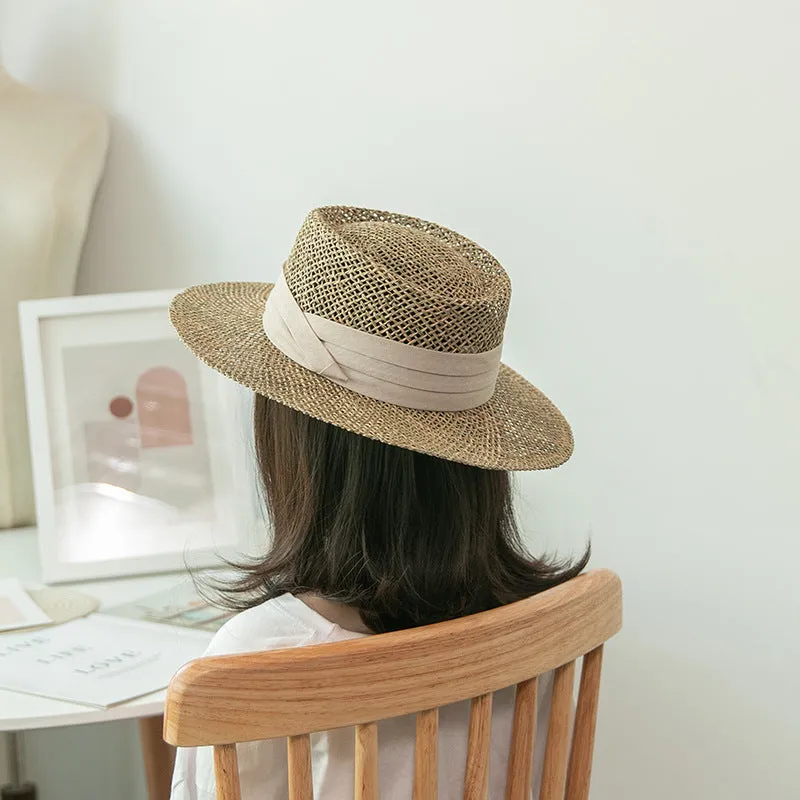 Mens Kentucky Derby Hats Summer Breathable Travel Straw Hat Breathable