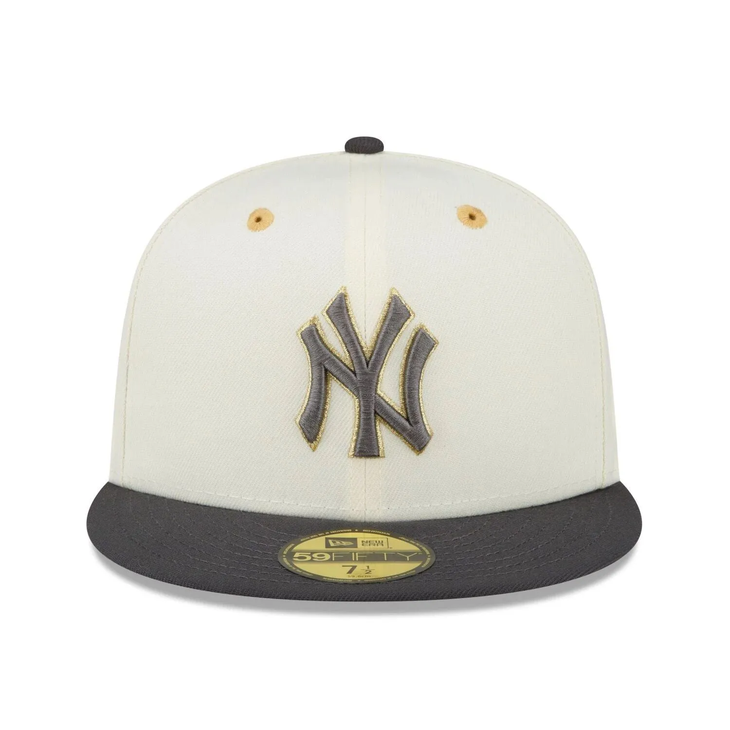 Men's New Era Cap White/Dark Charcoal New York Yankees 1977 MLB All-Star Game Chrome 59FIFTY Fitted Hat