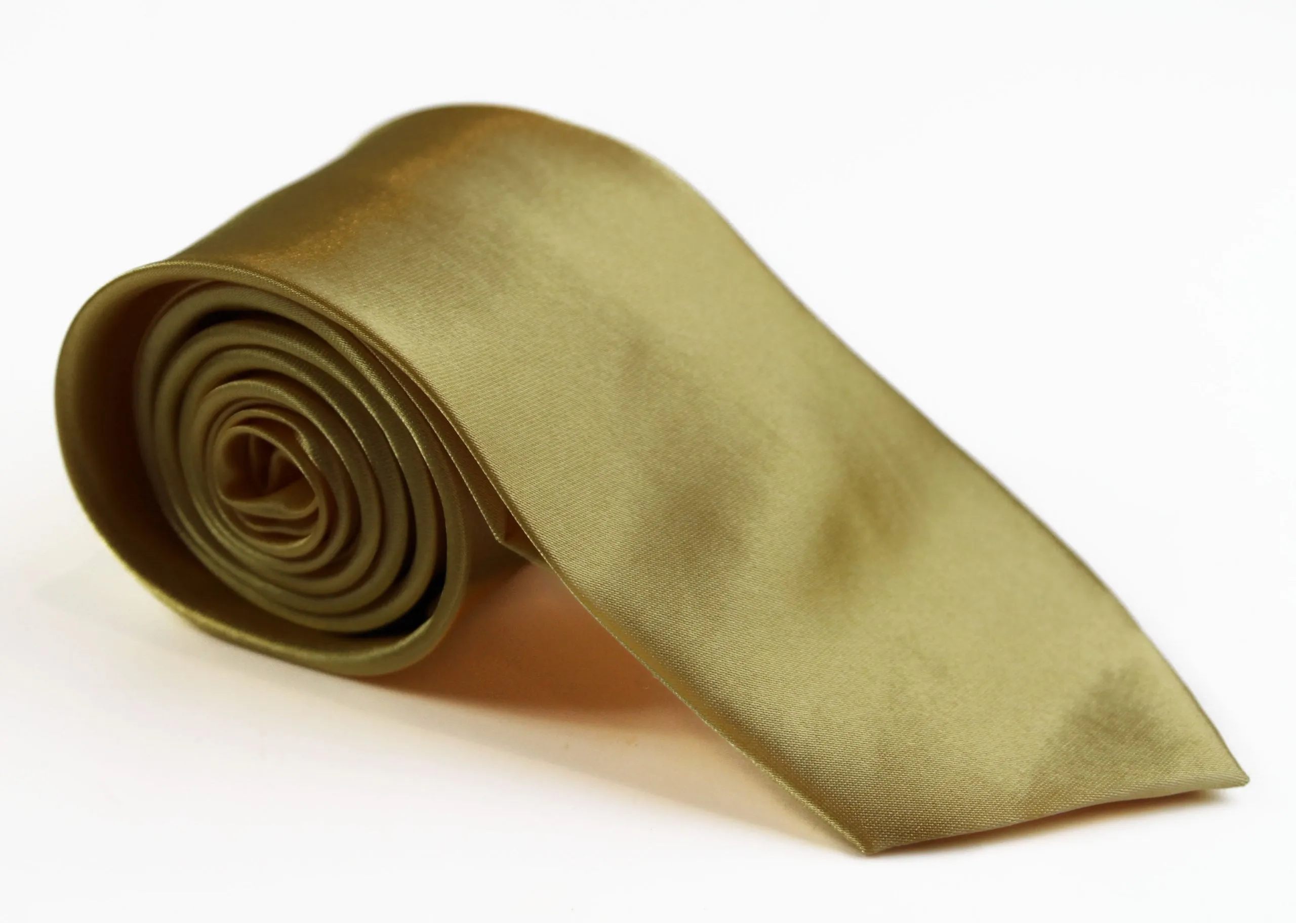 Mens Yellow Gold 8cm Plain Neck Tie