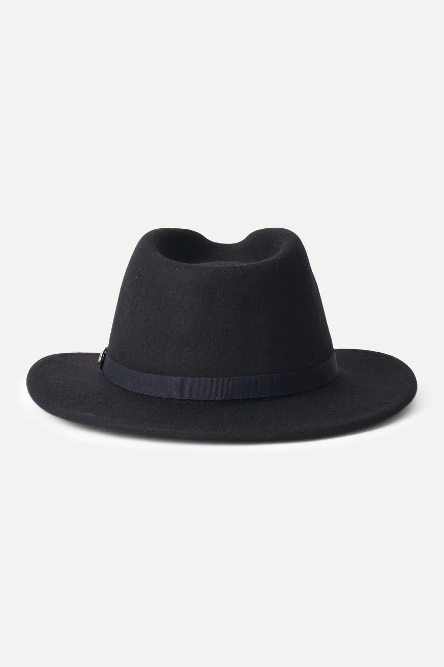 Messer Packable Fedora - Black/Black