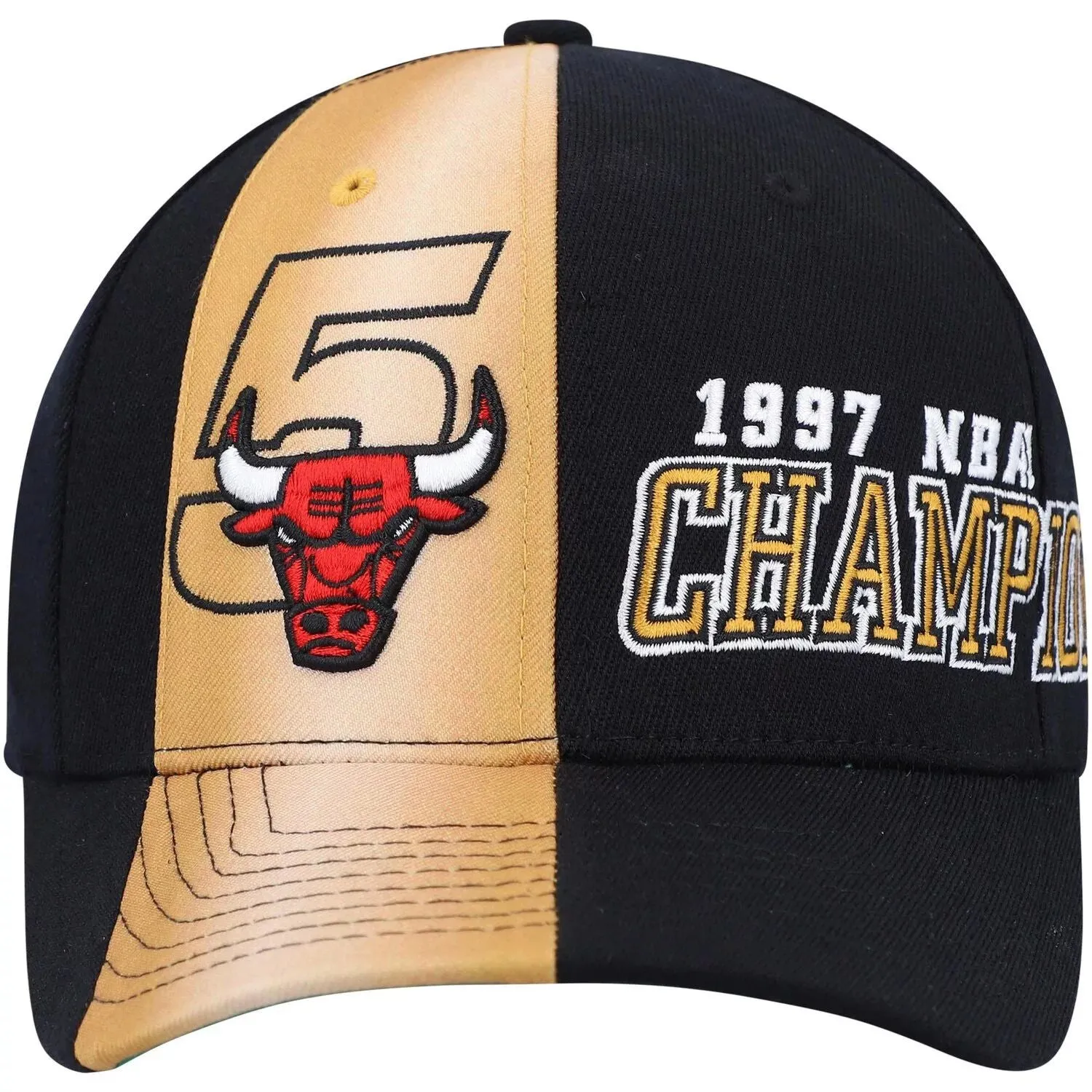 Mitchell & Ness Men's Black Stretch Chicago Bulls Hardwood Classics 1997 NBA Champions Baseball Cap