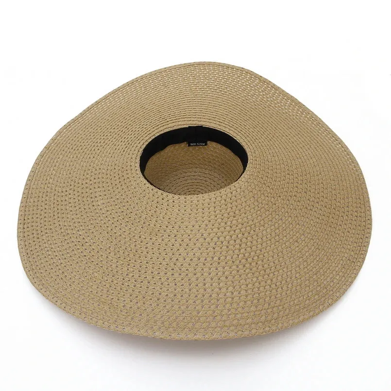 Nantucket Summer Oversized Wide Brim Foldable Straw Sun Hats