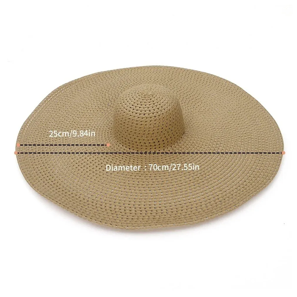 Nantucket Summer Oversized Wide Brim Foldable Straw Sun Hats