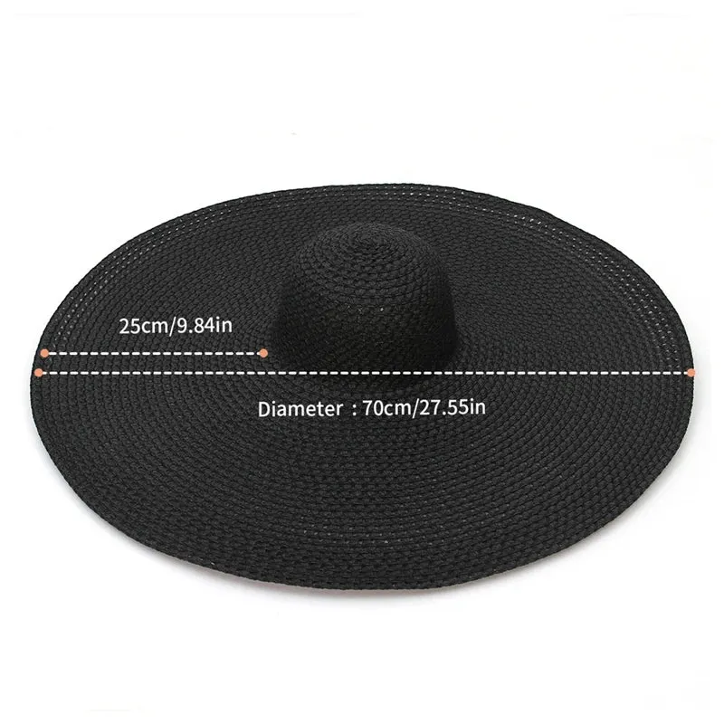 Nantucket Summer Oversized Wide Brim Foldable Straw Sun Hats