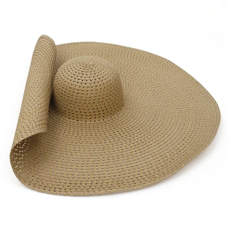 Nantucket Summer Oversized Wide Brim Foldable Straw Sun Hats