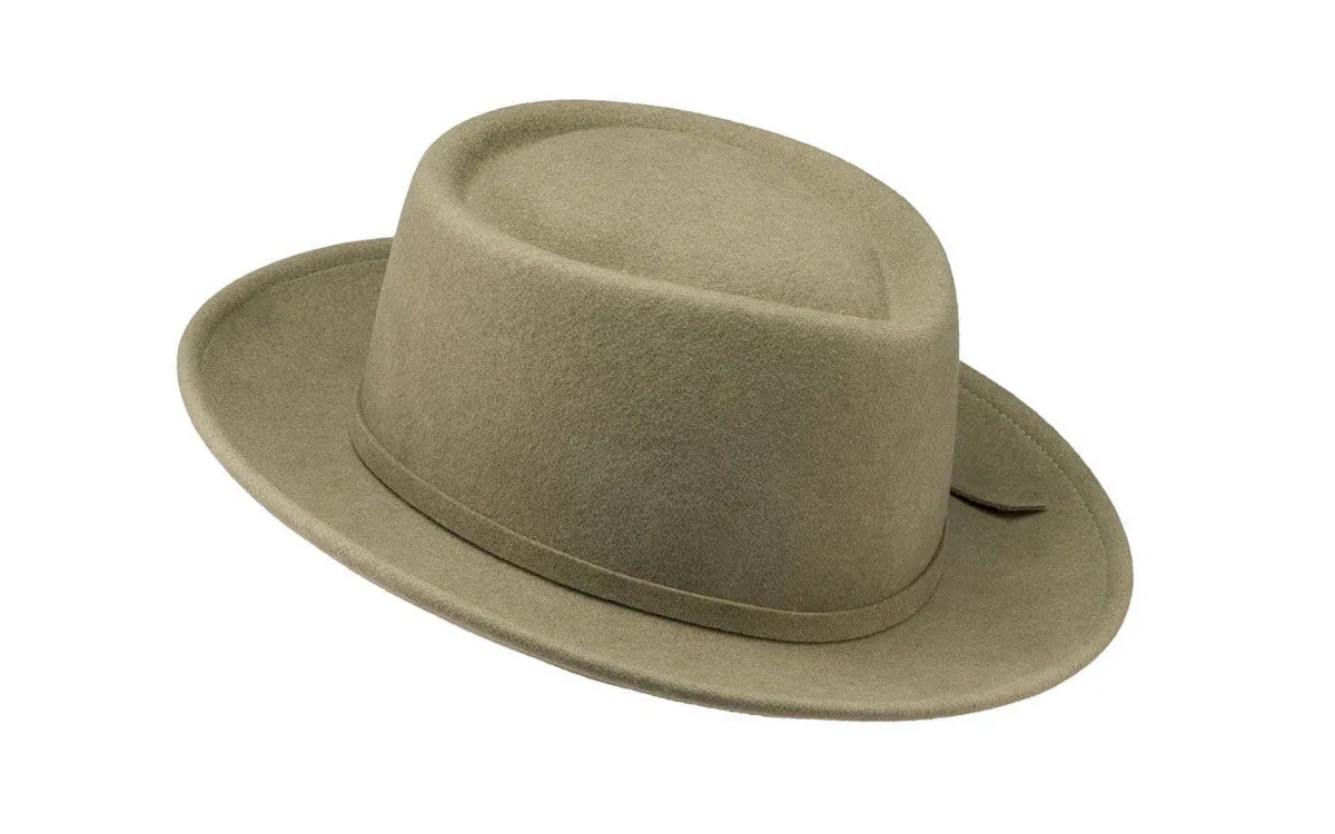 NOBLE WOOL FEDORA HAT - PALE OLIVE