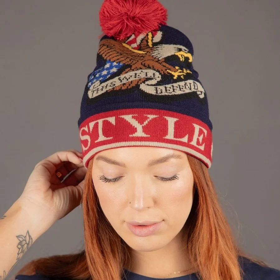 Patriot Pom Pom Beanie