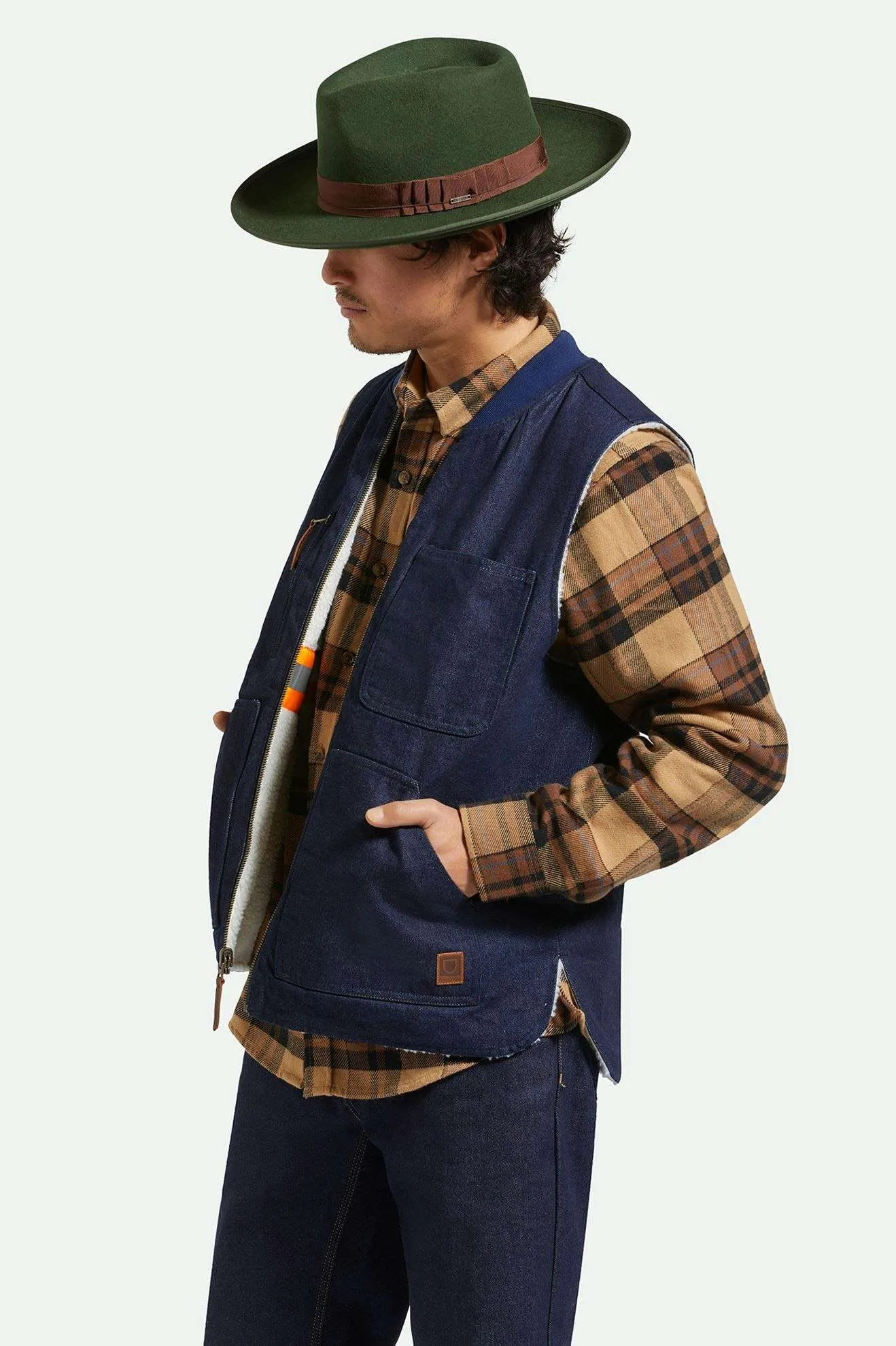 Reno Fedora - Moss/Brown