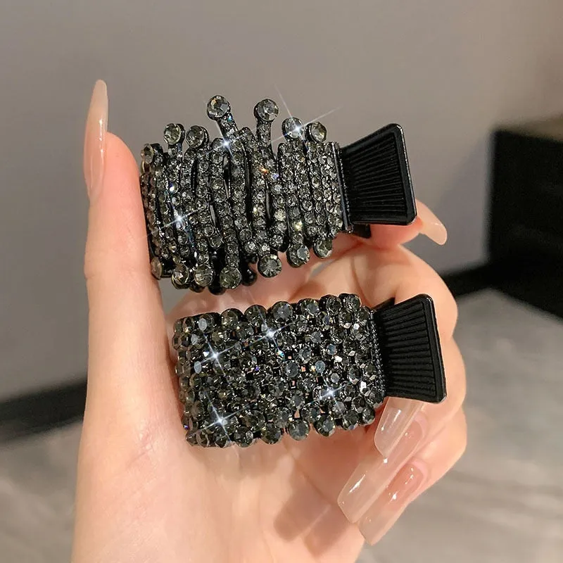 Rhinestones Round Mini Clamps