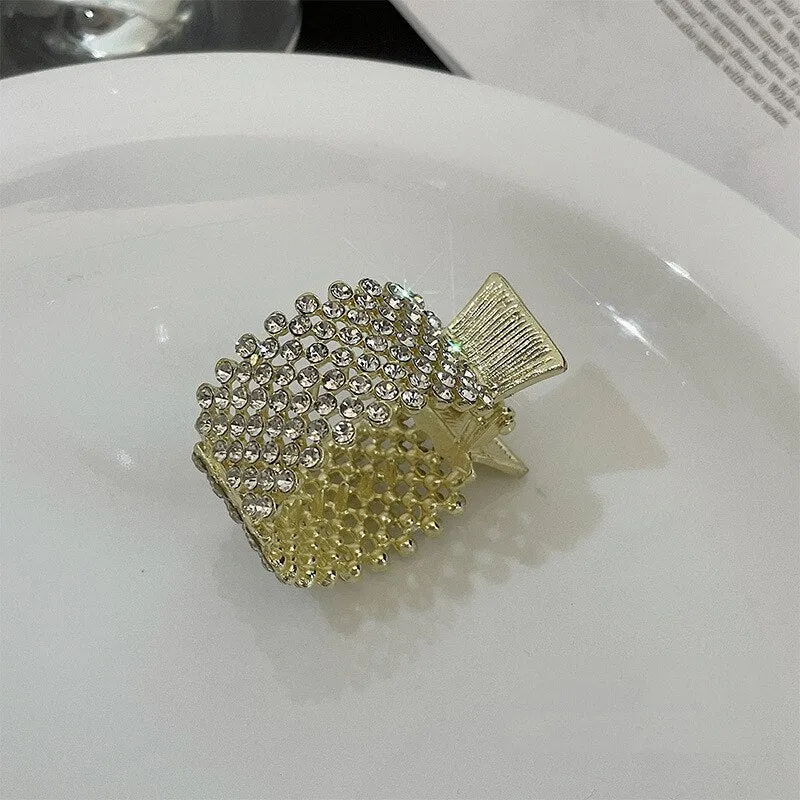 Rhinestones Round Mini Clamps